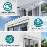 Instahut Window Door Awning 0.4mx3m Transparent - Close-Up Angle
