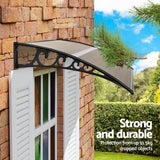 Instahut Window Door Awning 0.8mx1m Brown - 45-Degree Angle