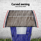 Instahut Window Door Awning 0.8mx1m Brown - Rear View