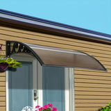Instahut Window Door Awning 0.8mx1m Brown - Close-Up Angle