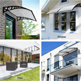 Instahut Window Door Awning 0.8mx1m Transparent - Top-Down View