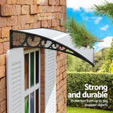 Instahut Window Door Awning 0.8mx1m Transparent - 45-Degree Angle