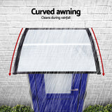 Instahut Window Door Awning 0.8mx1m Transparent - Rear View