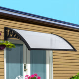 Instahut Window Door Awning 0.8mx1m Transparent - Close-Up Angle