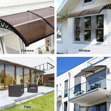 Instahut Window Door Awning 0.8mx2m Brown - Top-Down View