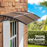 Instahut Window Door Awning 0.8mx2m Brown - 45-Degree Angle