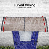 Instahut Window Door Awning 0.8mx2m Brown - Rear View