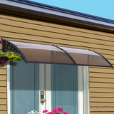 Instahut Window Door Awning 0.8mx2m Brown - Close-Up Angle