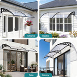 Instahut Window Door Awning 0.8mx2m Transparent - Top-Down View