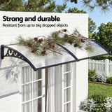 Instahut Window Door Awning 0.8mx2m Transparent - 45-Degree Angle