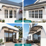 Instahut Window Door Awning 0.8mx3m Brown - Top-Down View
