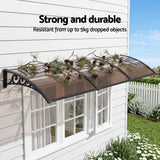 Instahut Window Door Awning 0.8mx3m Brown - 45-Degree Angle