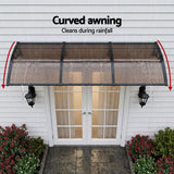 Instahut Window Door Awning 0.8mx3m Brown - Rear View