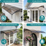 Instahut Window Door Awning 0.8mx3m Brown - Close-Up Angle