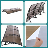 Instahut Window Door Awning 0.8mx3m Brown - Extra Image