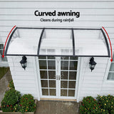 Instahut Window Door Awning 0.8mx3m Transparent - Rear View