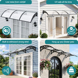 Instahut Window Door Awning 0.8mx3m Transparent - Close-Up Angle