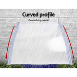 Instahut Window Door Awning Canopy 1.5mx2m Transparent Sheet Grey Plastic Frame - 45-Degree Angle