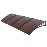 Instahut Window Door Awning Canopy 1.5mx4m Brown Sheet Black Plastic Frame - Close-Up Angle