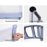 Instahut Window Door Awning Canopy 1.5mx4m Transparent Sheet Grey Plastic Frame - Rear View