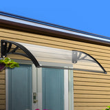 Instahut Window Door Awning Canopy 1mx3m Transparent Solid Sheet Plastic Frame - Low Angle
