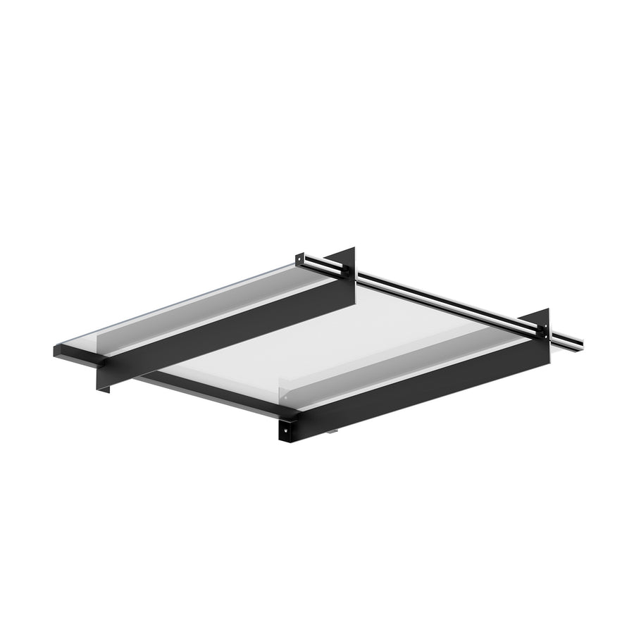 Instahut Window Door Awning Canopy 1mx1m Flat Transparent Sheet Metal Frame, image 7