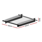 Instahut Window Door Awning Canopy 1mx1m Flat Transparent Sheet Metal Frame, image 2