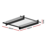 Instahut Window Door Awning Canopy 1mx1m Flat Transparent Sheet Metal Frame - Front View