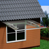 Instahut Window Door Awning Canopy 1mx1m Transparent Solid Sheet Aluminum Frame - Top-Down View