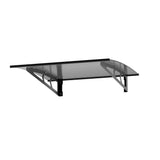 Instahut Window Door Awning Canopy 1mx1m Grey Solid Sheet Metal Frame - Side View