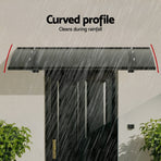 Instahut Window Door Awning Canopy 1mx1m Grey Solid Sheet Metal Frame