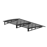 Instahut Window Door Awning Canopy 1mx2m Grey Solid Sheet Metal Frame - Rear View