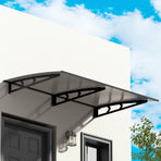 Instahut 1m x 2m window and door awning, grey polycarbonate panel