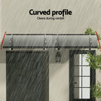 Instahut 1m x 2m window and door awning, grey polycarbonate panel, image 5
