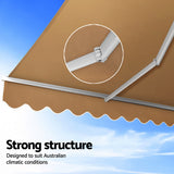Instahut Retractable Folding Arm Awning Manual Sunshade 2.5Mx2M Beige - Top-Down View