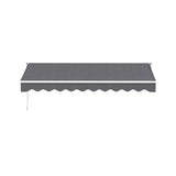 Instahut Retractable Folding Arm Awning Manual Sunshade 3M X 2M Grey - Side View