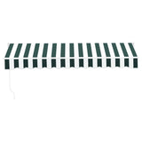 Instahut Retractable Folding Arm Awning Manual Sunshade 3Mx2.5M Green White - Side View