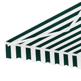 Instahut Retractable Folding Arm Awning Manual Sunshade 3Mx2.5M Green White - 45-Degree Angle