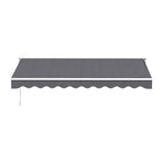 Instahut Retractable Folding Arm Awning Manual Sunshade 3.5M X 2.5M Grey