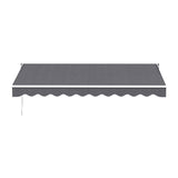 Instahut Retractable Folding Arm Awning Manual Sunshade 3.5M X 2.5M Grey - Side View