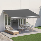 Instahut Retractable Folding Arm Awning Manual Sunshade 3.5M X 3M Grey - Extra Image