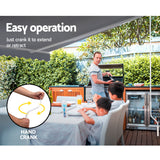 Instahut Retractable Folding Arm Awning Manual Sunshade 4Mx2.5M Pearl Grey - Top-Down View