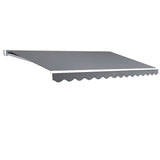 Instahut Retractable Folding Arm Awning Manual Sunshade 4Mx2.5M Pearl Grey - Close-Up Angle