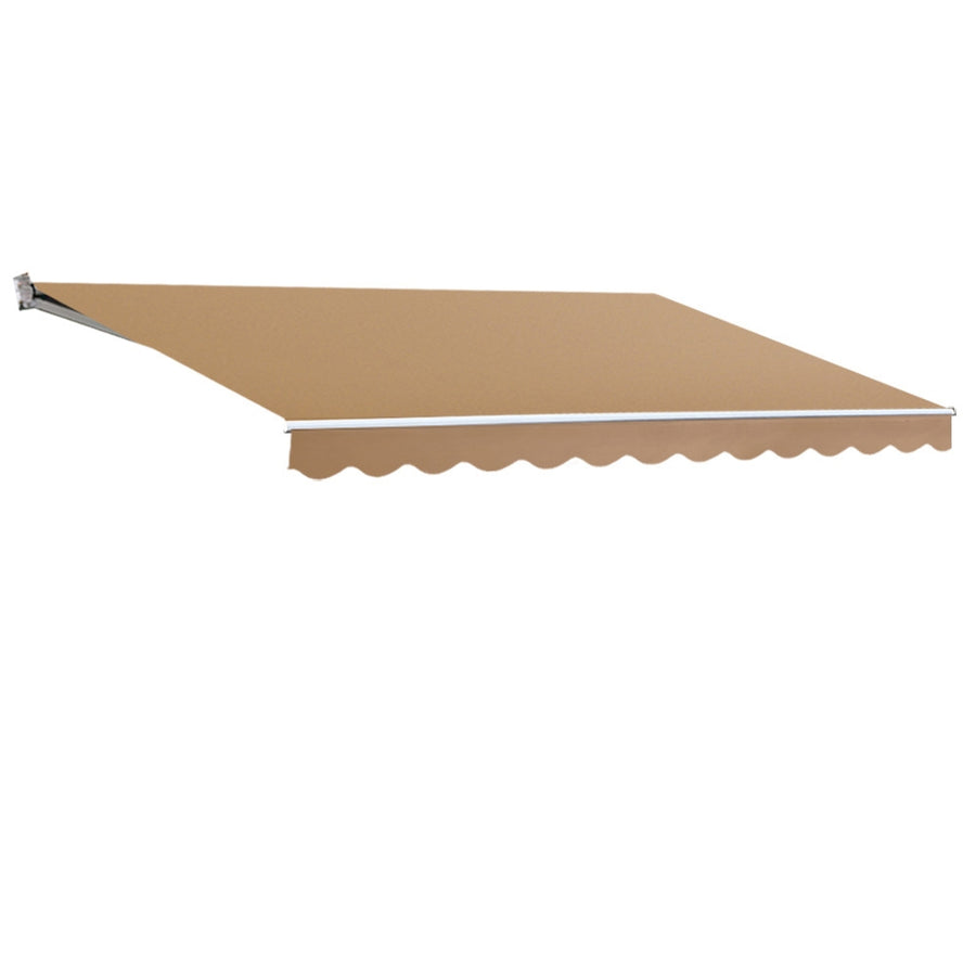 Instahut manual retractable folding arm awning, 4m x 3m, beige, image 7