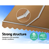 Instahut Retractable Folding Arm Awning Manual Sunshade 4Mx3M Beige - Side View