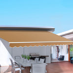 Instahut manual retractable folding arm awning, 4m x 3m, beige