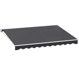 Instahut Retractable Folding Arm Awning Manual Sunshade 4Mx3M Grey - Close-Up Angle