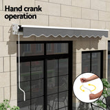 Instahut Retractable Folding Arm Awning Manual Sunshade 4Mx3M Grey - Rear View
