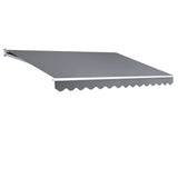 Instahut Retractable Folding Arm Awning Manual Sunshade 4Mx3M Pearl Grey - 45-Degree Angle