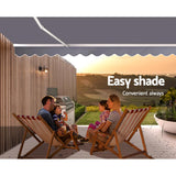 Instahut Retractable Folding Arm Awning Manual Sunshade 4Mx3M Pearl Grey - Top-Down View